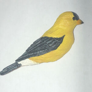 Yellow and Black Vintage Goldfinch Bird Brooch Shoulder Pin
